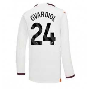 Manchester City Josko Gvardiol #24 Replica Away Stadium Shirt 2023-24 Long Sleeve